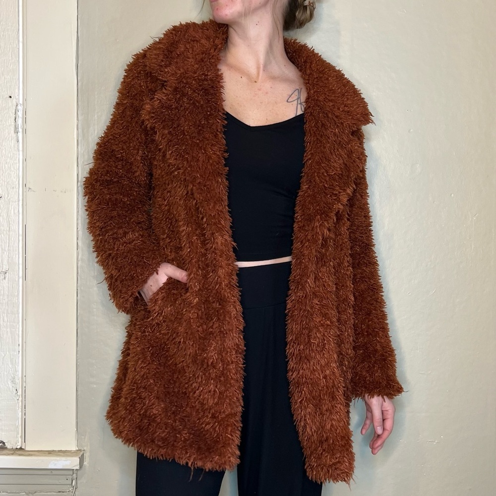Rust shaggy jacket